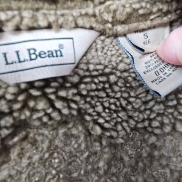 L.L. Bean Vintage Full Zip Vest Small Women's Sherpa Lined Brown Suede - Picture 4 of 5